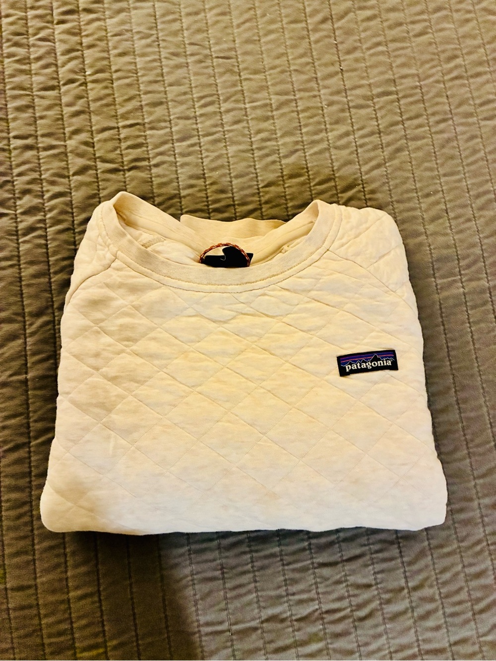 Patagonia women’s Cream Quilted Crewneck Sweatshirt